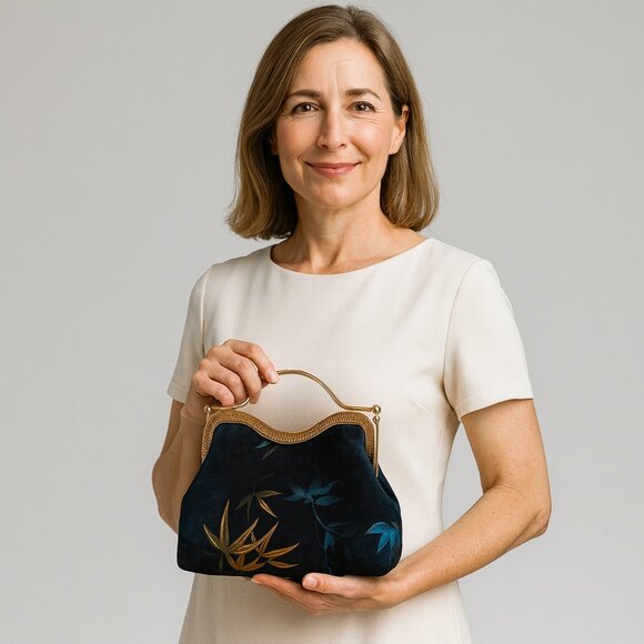 Vintage Brass Japanese bag, handmade bag, evening clutch, clutch bag, clutches - Picture 8 of 8